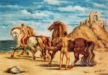 ジョルジョ・デ・キリコ Painting - 馬と騎手 ジョルジョ・デ・キリコ 形而上学的シュルレアリスム